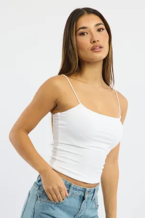 White Supersoft Cami Top Double Layer
