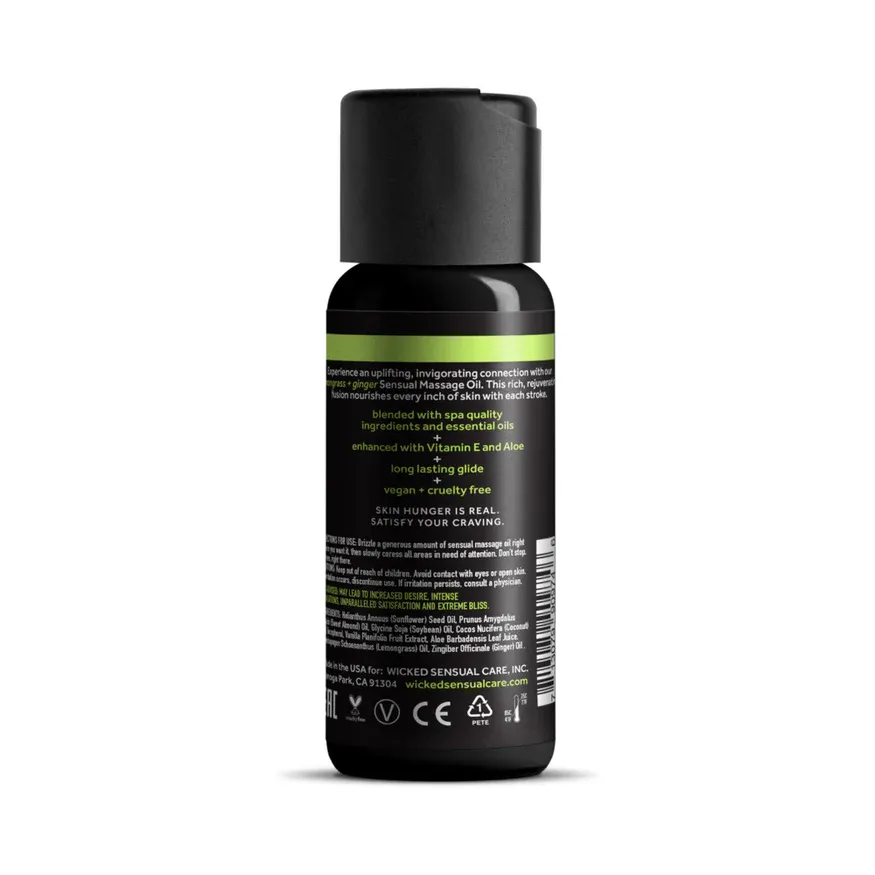 Wicked Lemongrass & Ginger Sensual Massage Oil 4 oz