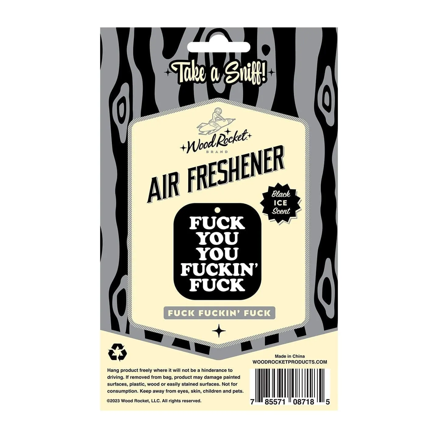 Wood Rocket Fuck You You Fucking Fuck Air Freshener